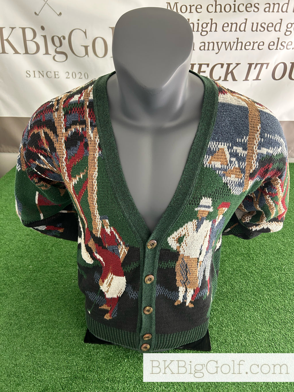 Vintage Crossings Size L Knit Golf Cardigan