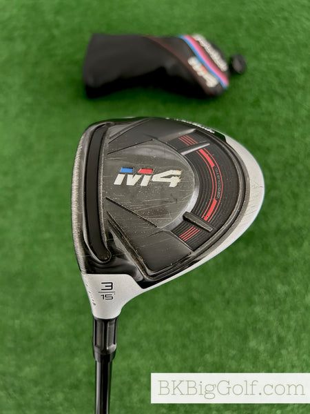 LH Taylormade M4 15 Degree 3 Wood w Headcover / Stiff – BKBigGolf