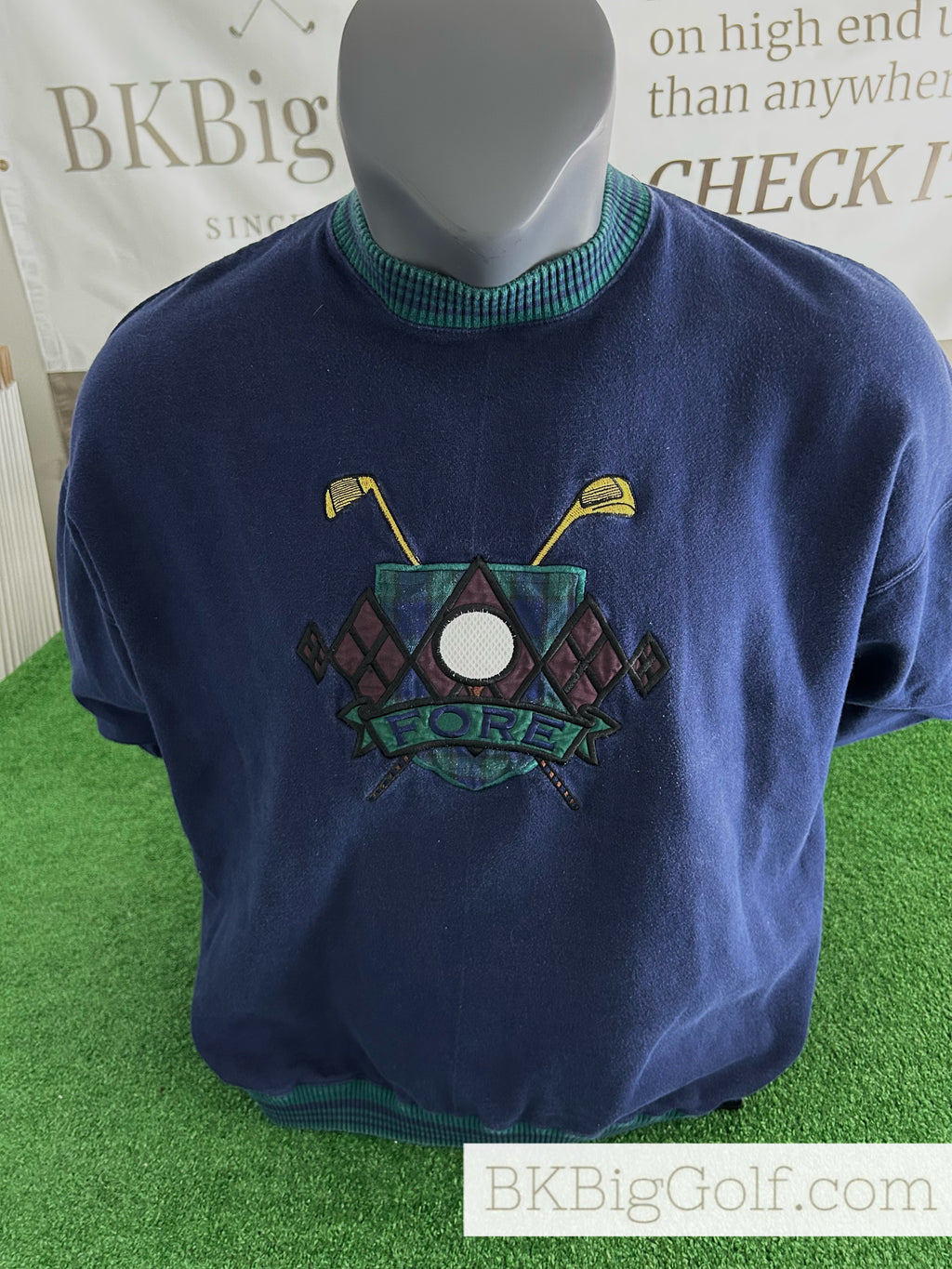 Vintage Great Lakes Recreation “Fore” Golf Navy Blue XXL Sweater
